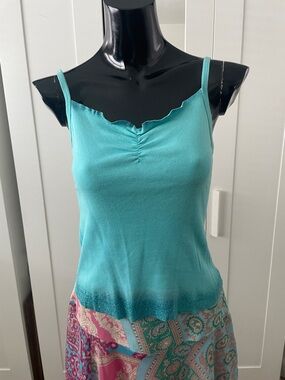 Weavers Turquoise Spaghetti Strap Camisole